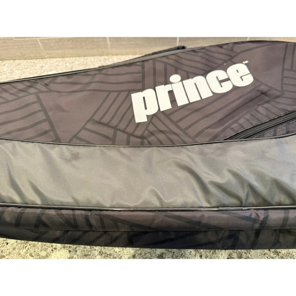Prince Black and Gray‎ 3 Pack Tennis Racquet Bag Adjustable Strap Carrying Bag - Picture 2 of 8